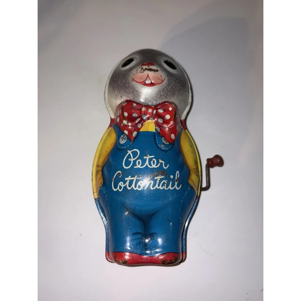 Vintage Peter Cottontail 1953 Mattel Tin Wind Up Toy